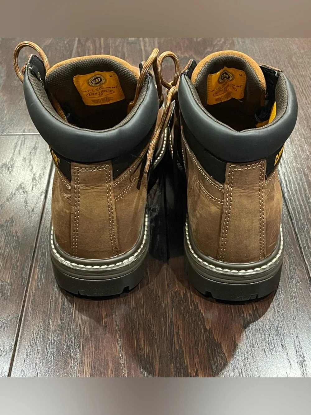 CAT Men Outbase Waterproof Soft Toe Work Boots Size US 11.5M Brown Leather MRX